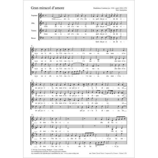 Gran miracol d'amore : from: Secondo libro de madrigali a quattro voci, Venedig 1570