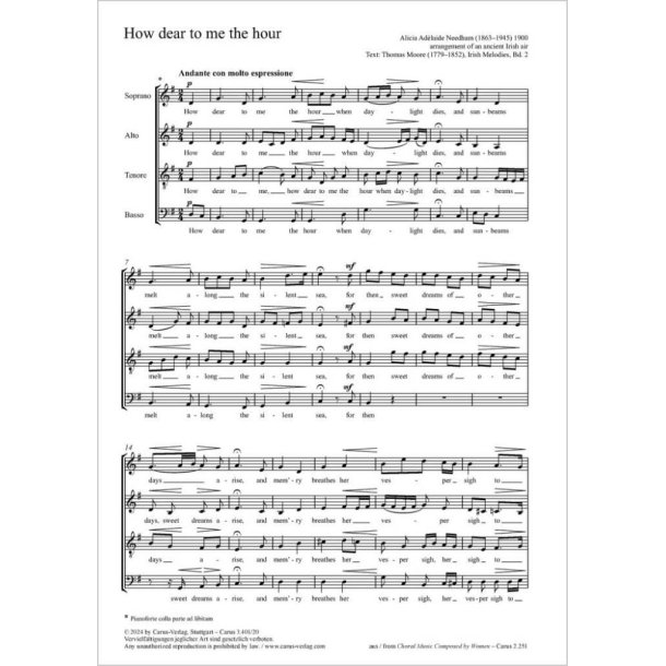 How dear to me the hour : G major