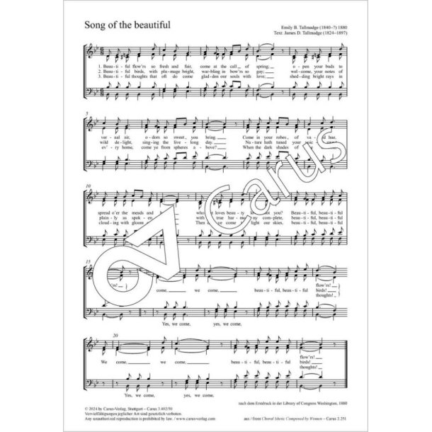 Song of the Beautiful : B flat major