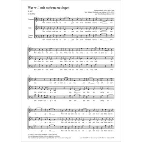 Wer will mir wehren zu singen : H 447