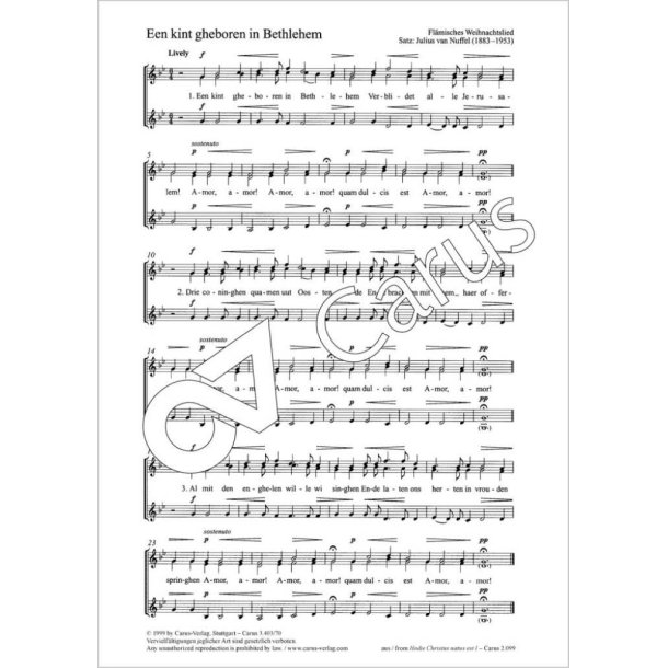 Een kint gheboren in Bethlehem : G minor