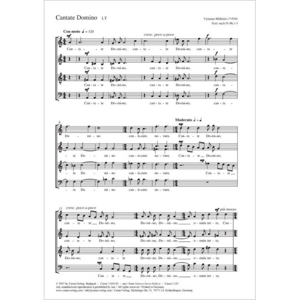 Cantate Domino : Canticum novum