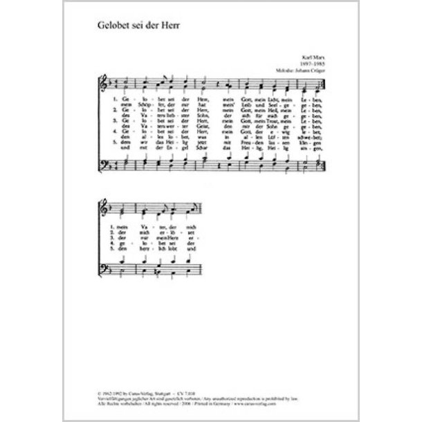 Gelobet sei der Herr, Ich freu mich in dem Herren