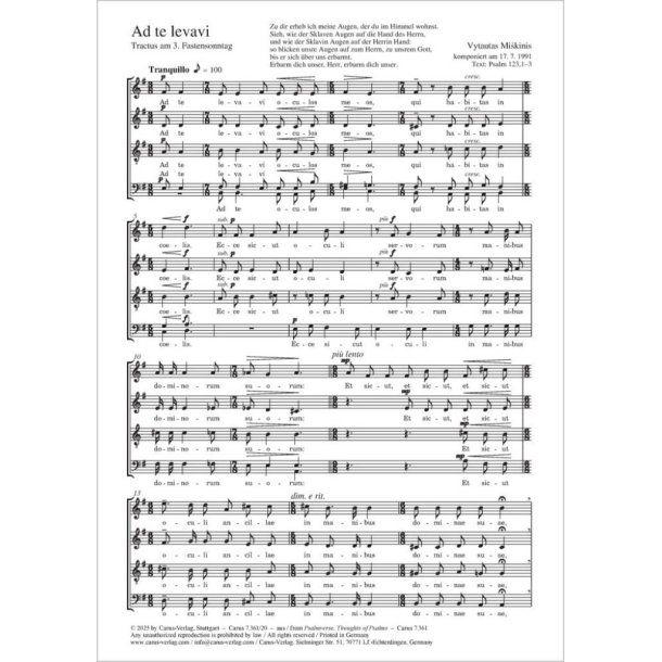 Ad te levavi : Tractus on the 3rd Sunday of Lent