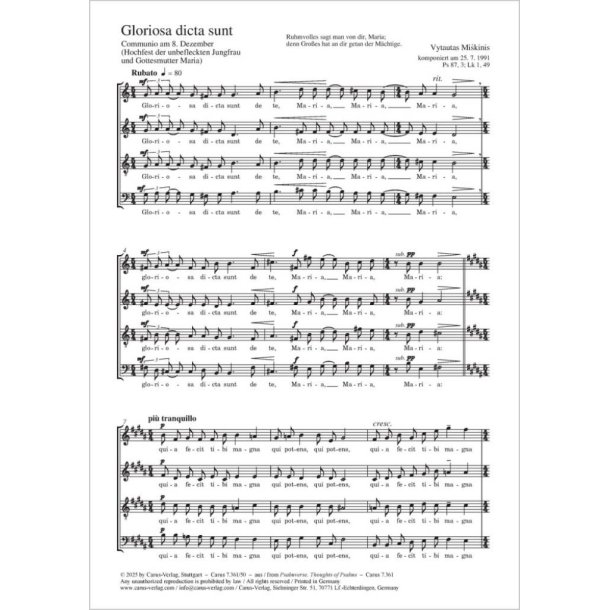 Gloriosa dicta sunt : Communio on 8 December