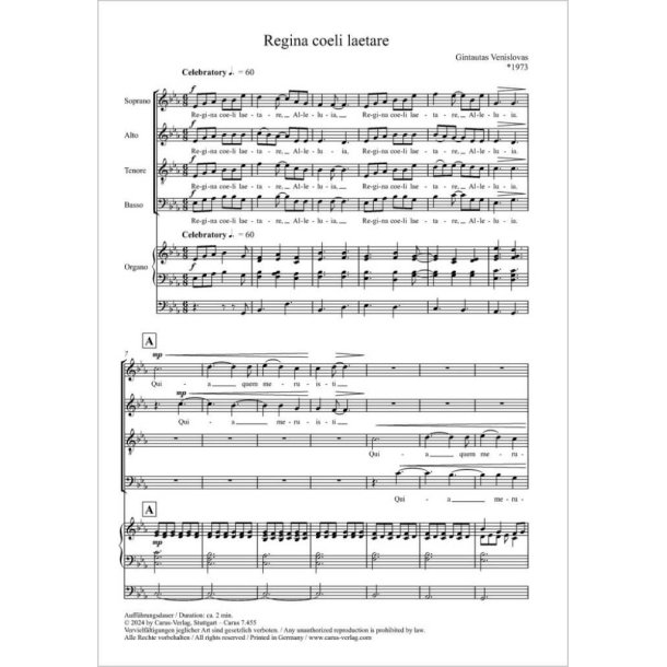 Regina coeli laetare : recommended by Jan Schumacher