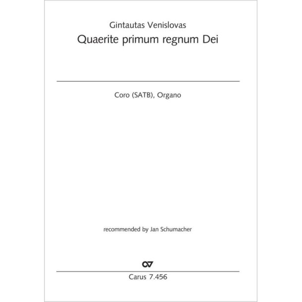 Qu&aelig;rite primum regnum Dei : recommended by Jan Schumacher