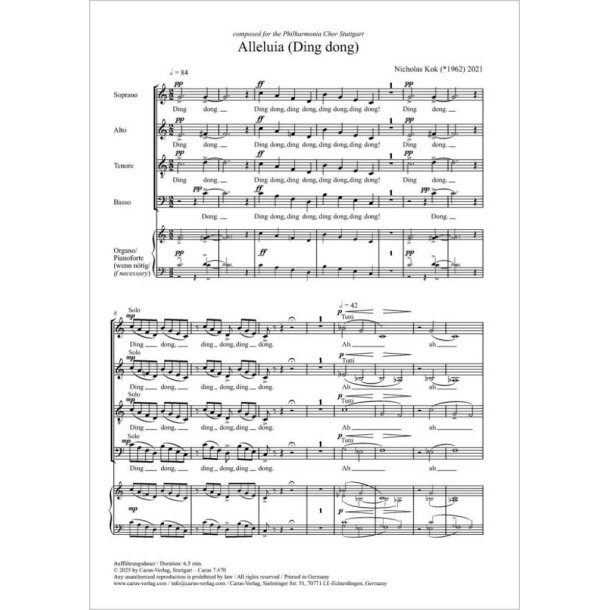 Alleluia (Ding dong) : Composed for the Philharmonia Chor Stuttgart