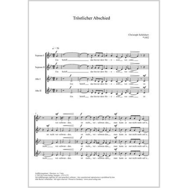 Tr&ouml;stlicher Abschied : G minor