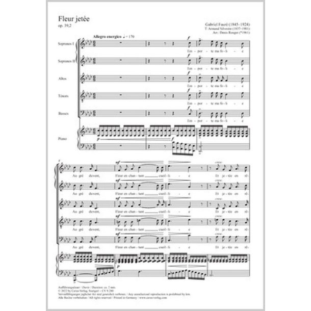 Fleur jet&eacute;e : Op. 39,2