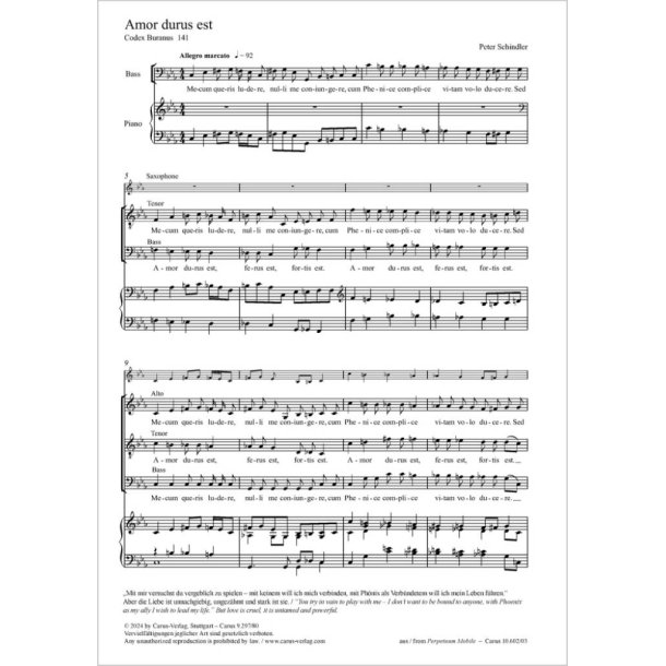 Amor durus est - C minor : from: Perpetuum mobile - Songs from the Codex Buranus