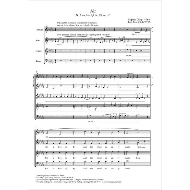 Air : from: Elements. Cycle in Five Movements