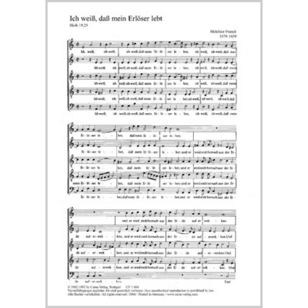 Ich wei&szlig;, da&szlig; mein Erl&ouml;ser lebt