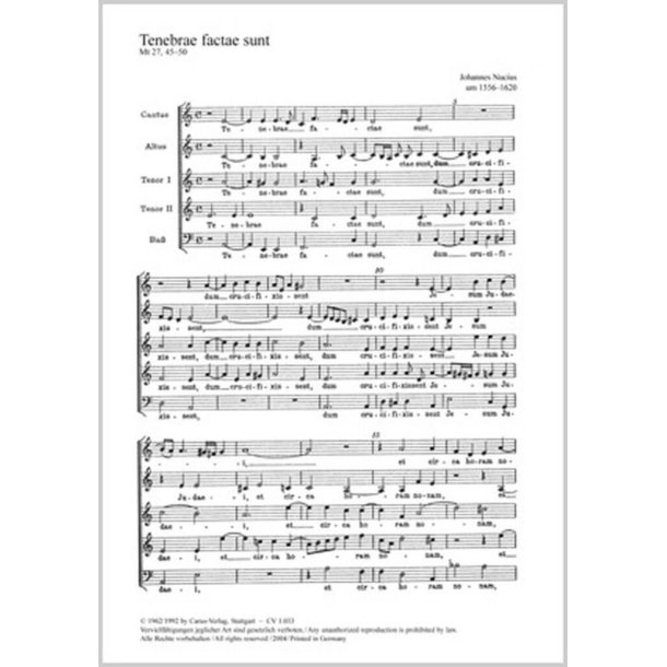 Tenebrae factae sunt : a-Moll