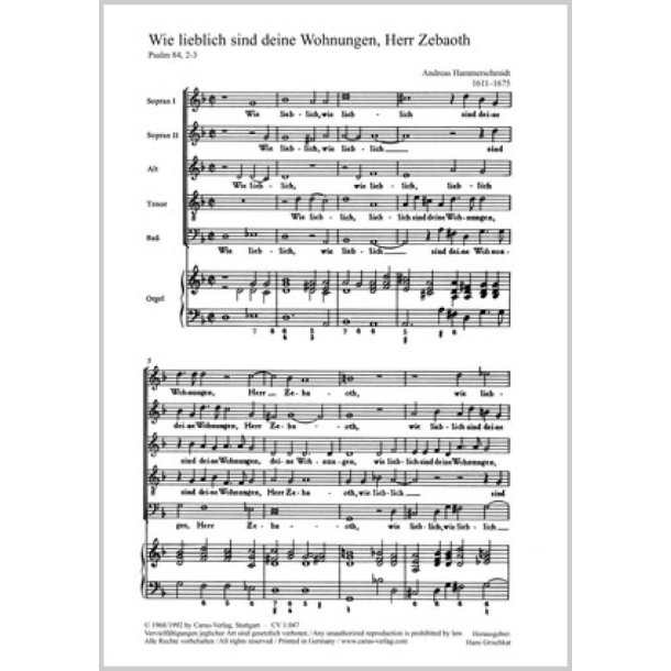 Wie lieblich sind deine Wohnungen : d-Moll