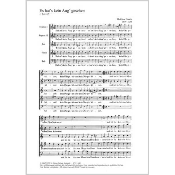 Es hat's kein Aug gesehen