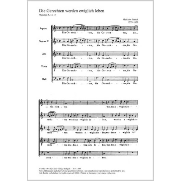 Die Gerechten werden ewiglich leben : F-Dur