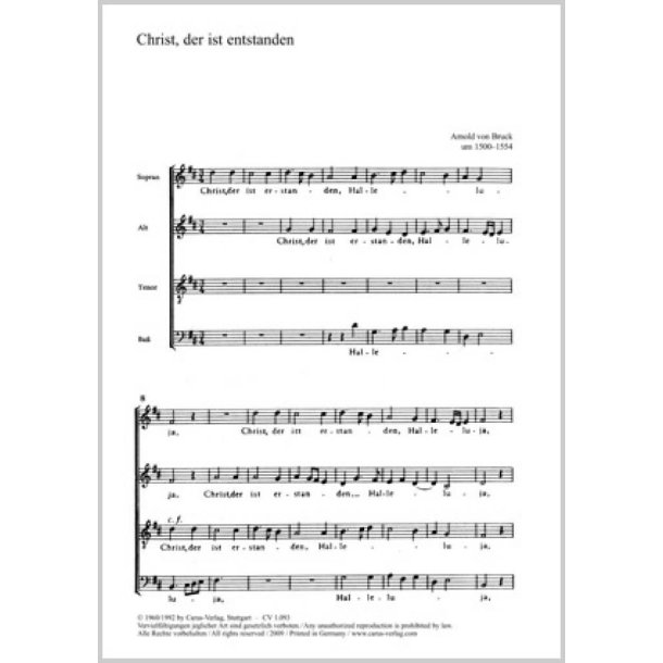 Christ, der ist erstanden : D-Dur