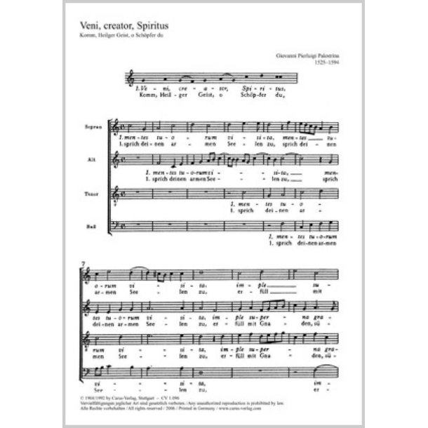 Veni Creator Spiritus : Komm, Heilger Geist, o Sch&ouml;pfer du