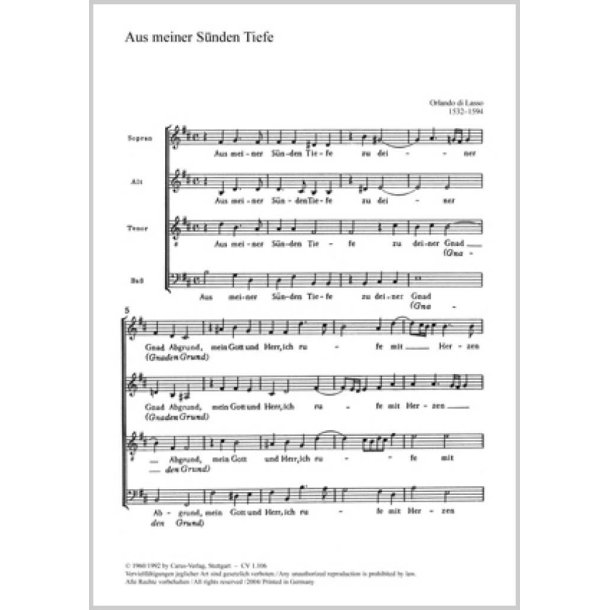 Aus meiner S&uuml;nden Tiefe : h-Moll