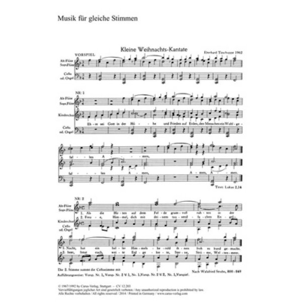 3 Chors&auml;tze Becker-Foss, Kretzschmar und Tzschoppe : f&uuml;r Kinderchor