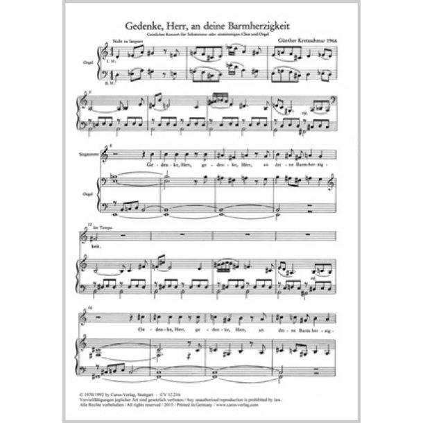 Gedenke, Herr, an deine Barmherzigkeit : Geistliches Konzert