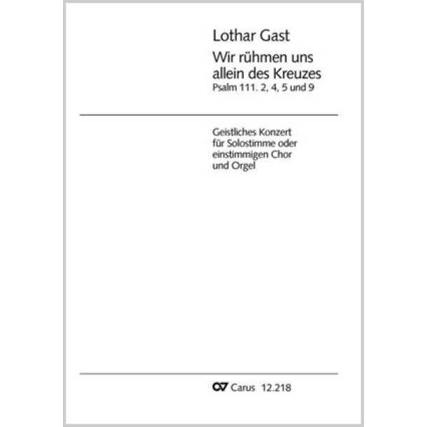 Wir r&uuml;hmen uns allein d. Kreuzes