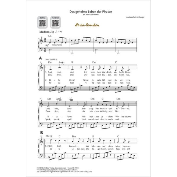 Piraten-Einmaleins : from: Das geheime Leben der Piraten. Ein Musical mit Pfiff