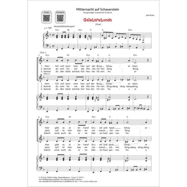 Geisterstunde : from: Mitternacht auf Schauerstein. Ein grooviges Grundschul-Grusical