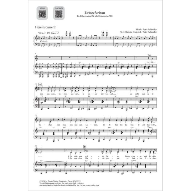 Lied 1: Hereinspaziert! : aus: Zirkus Furioso