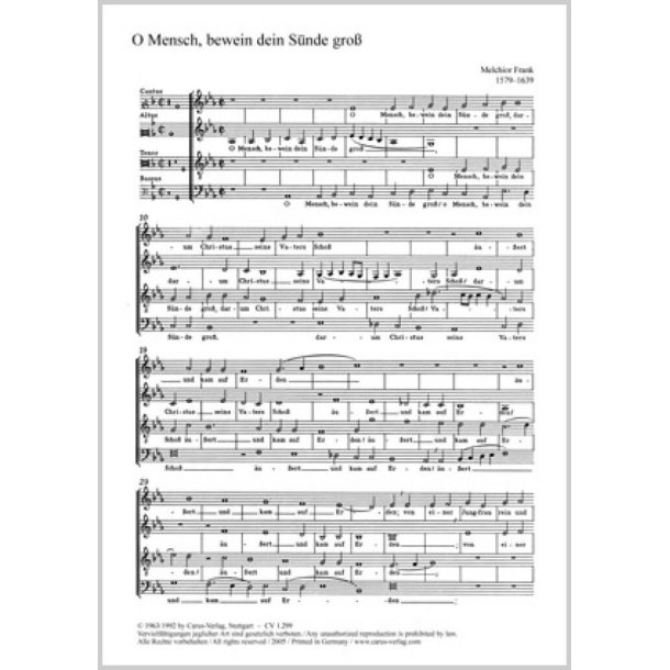 O Mensch, bewein dein S&uuml;nde gro&szlig; : Es-Dur