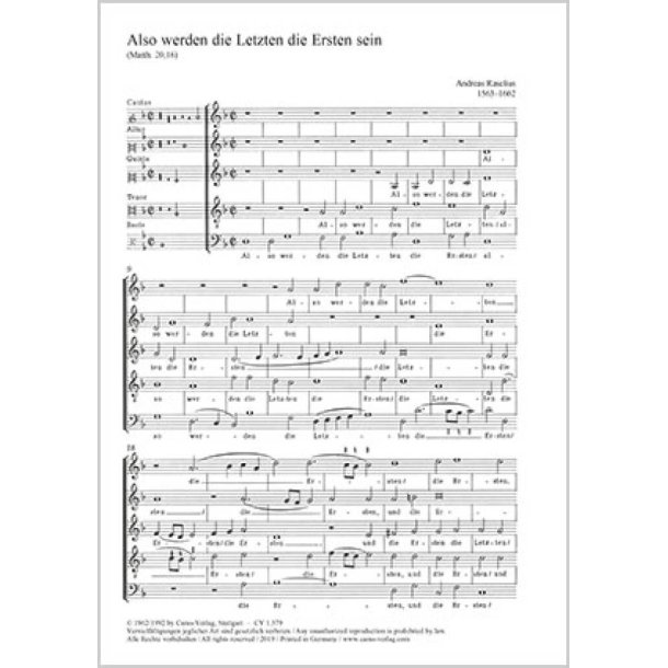 Also werden die Letzten die Ersten sein : aus: Deutsche Sonnt&auml;gliche Evangelienspr&uuml;che