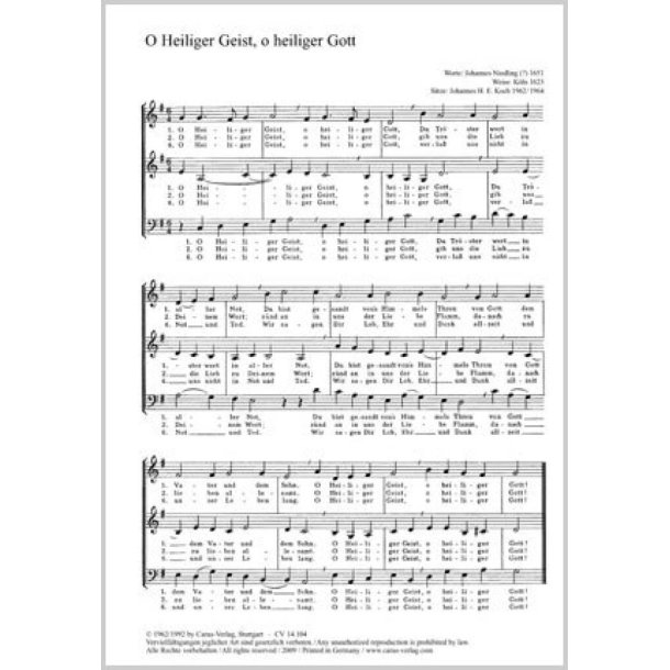 O heiliger Geist, o heiliger Gott : G-Dur
