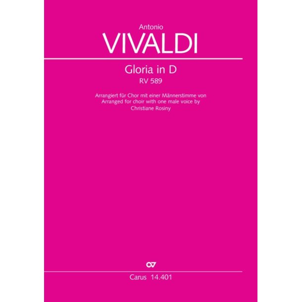 Gloria in D - RV 589 : Arranged for choir with one male voice