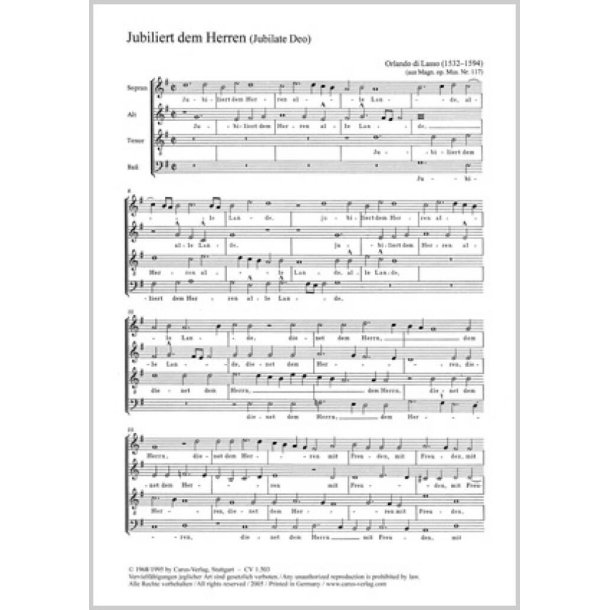 Jubiliert dem Herren : G-Dur