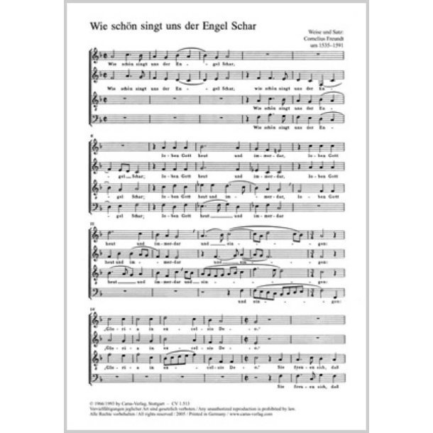 Wie sch&ouml;n singt uns der Engel Schar : F-Dur