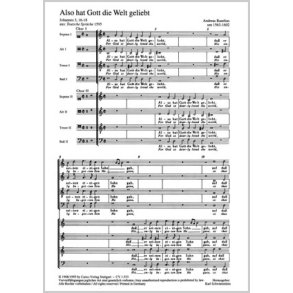 Also hat Gott die Welt geliebt : aus: Teutsche Sprüche 1595