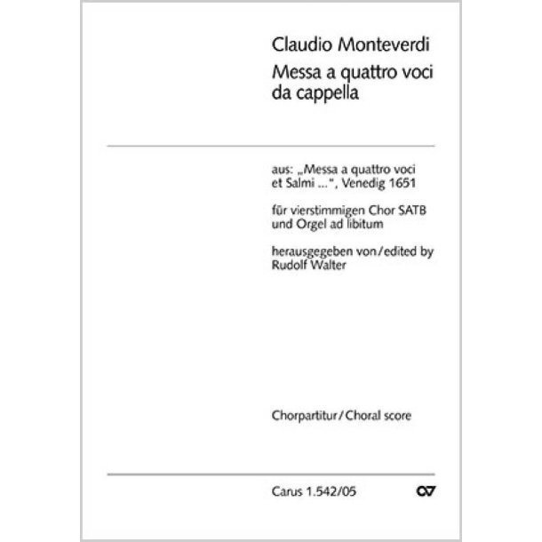 Messa &agrave; quattro voci da cappella : aus: Messa &agrave; quattro voci et salmi