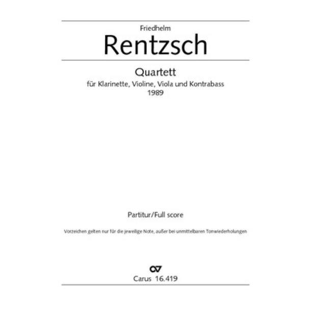 Quartett f&uuml;r Klarinette, Violine, Viola und Bass