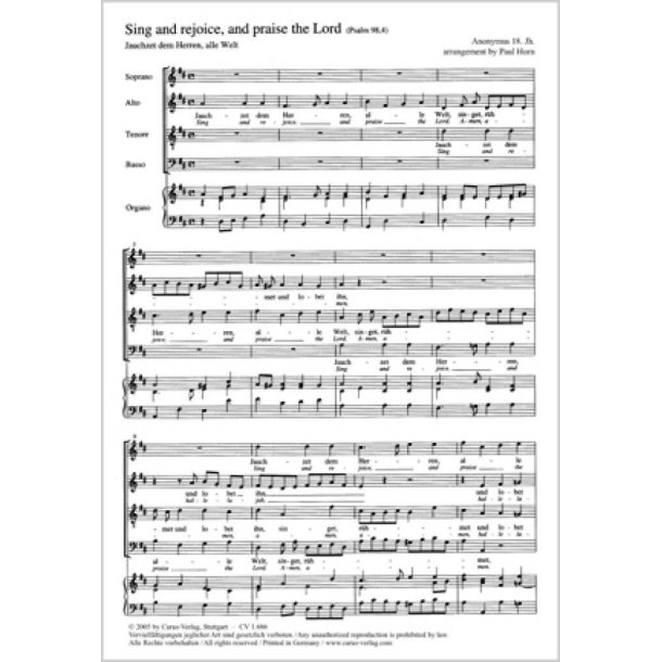 Sing and rejoice, and praise the Lord : Jauchzet dem Herren, alle Welt
