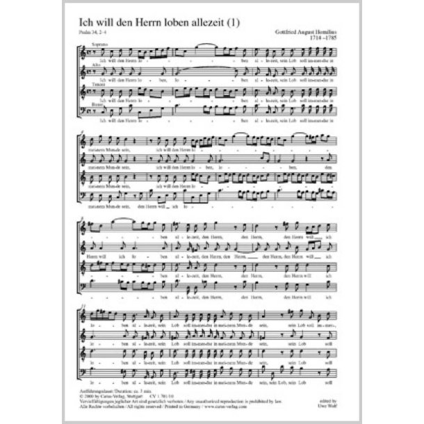 Ich will den Herrn loben allezeit [1] : C-Dur