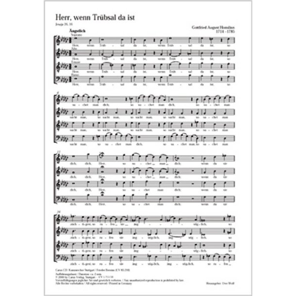 Herr, wenn Tr&uuml;bsal da ist : es-Moll