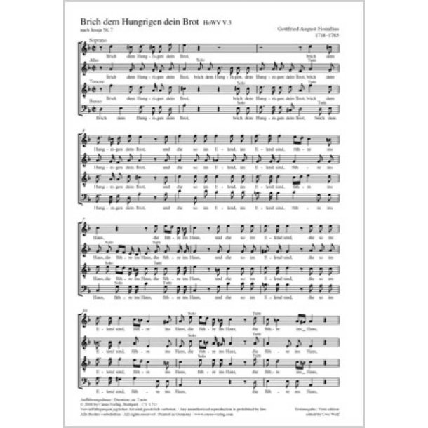 Brich dem Hungrigen dein Brot : d-Moll