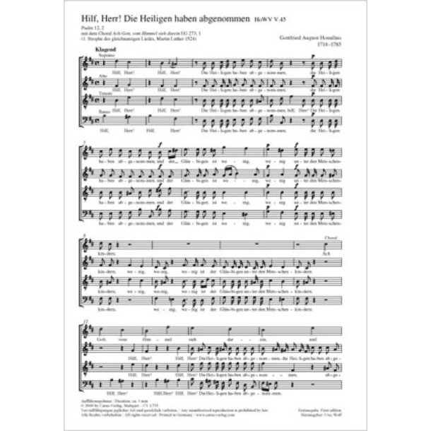 Hilf, Herr! Die Heiligen haben abgenommen : h-Moll