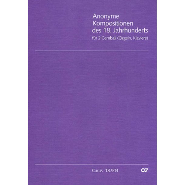 Anonymi: Concertino a due Cembali