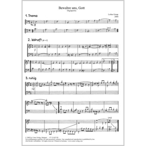 Bewahre uns, Gott : Orgelpartita