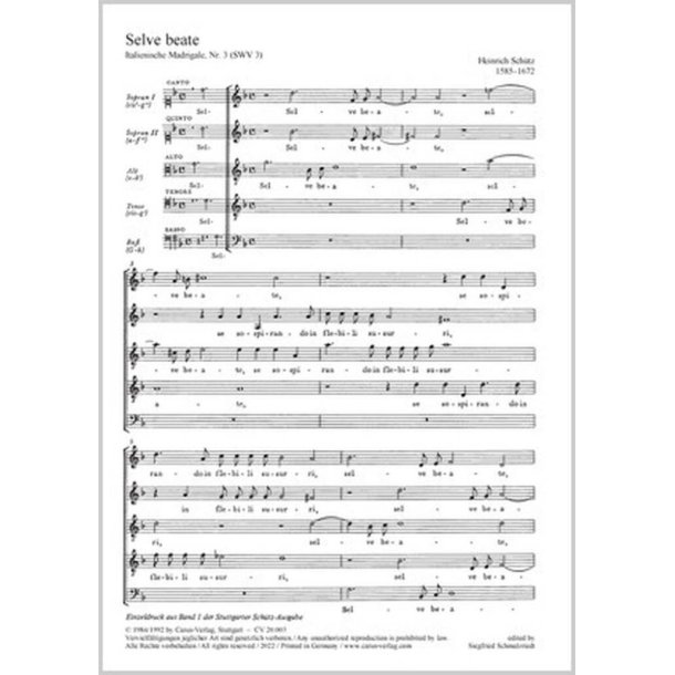 Selve beate, se sospirando [Gl&uuml;ckliche W&auml;lder] : aus: Italienische Madrigale