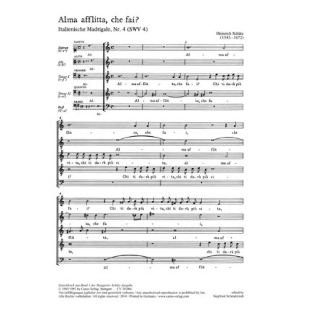 Alma afflitta, che fai? : Arme Seele, was machst du?