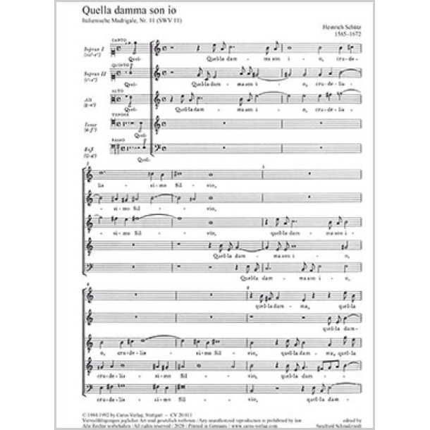 Quella damma son io [Wie jene Hirschkuh bin ich] : aus: Italienische Madrigale