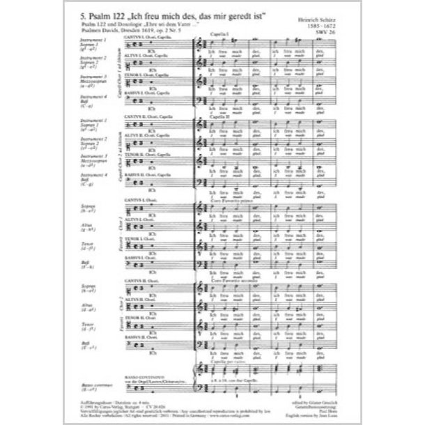 Ich freue mich des, das mir geredt ist : aus: Psalmen Davids